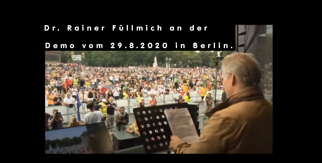Dr. Rainer Füllmich an der Demo in Berlin.